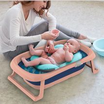 婴儿折叠浴盆宝宝洗澡盆家用新生儿加厚大号儿童泡澡缸沐浴桶用品