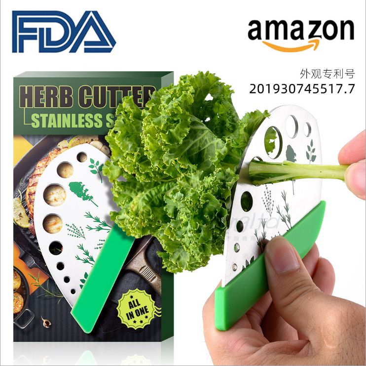 Creative 9 hole herb cutter multi-functional stainless steel herb cutter stripper is for export only