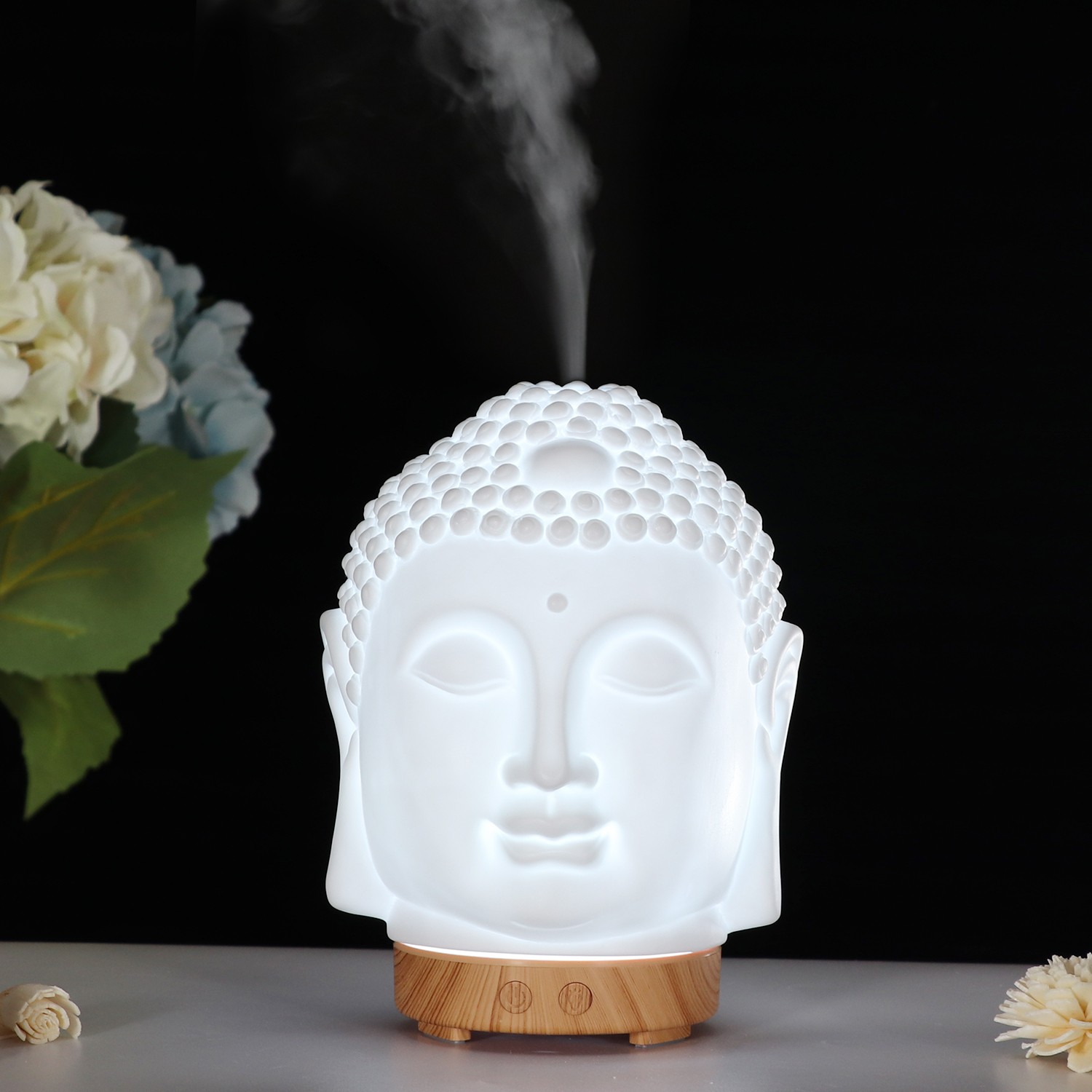 Amazon's best-selling ceramic aroma diffuser humidifier with seven-color lights and ultrasonic atomization can add essential oils detail image 1