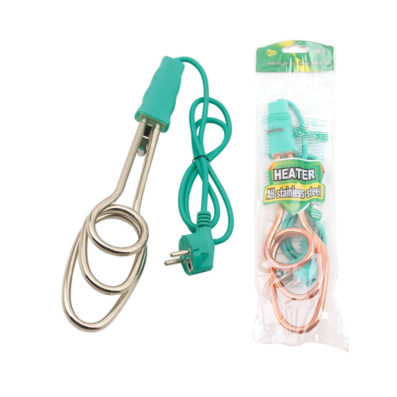 Factory direct sales for export: Green handle three-turn quick-heating water heater electric heating tube 1500W HJ-1516-3 detail image 1