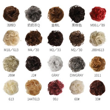 High-temperature silk wig, European and American updo, messy hair bands, fluffy bun hairstyle detail image 2