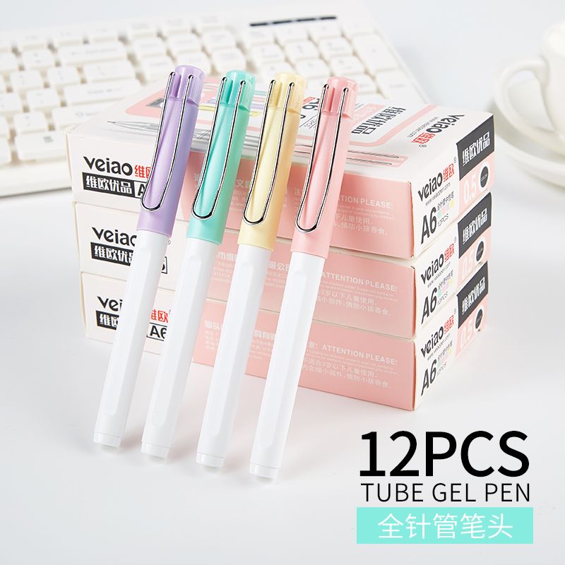 Vio candy-colored fountain Pen 0.5mm A6 neutral student pen, full needle tip, fresh and light signature pen details Picture