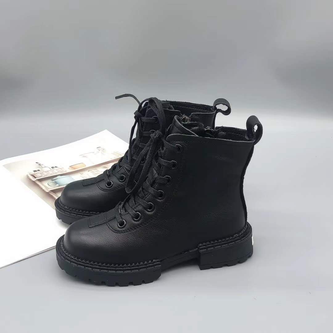 Leather girl's ankle boots spring and Autumn style British style little girl's single boot fashion to match the children's boot trend thumbnail