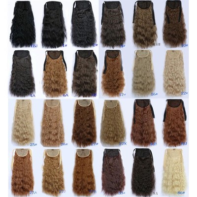 Hot-selling wigs with ties, ponytails, corn perches, fireworks perches, instant noodle rolls, wool rolls, and wig pieces detail image 2