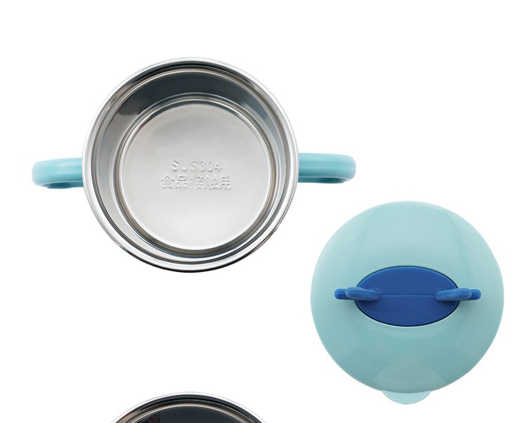 The stainless steel inner liner of the children's creative cup is made of 304 food-grade safety material, which is heat-resistant, anti-slip and cartoonish cute detail image 3