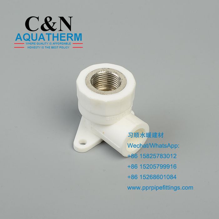 PPR threaded elbow with seat, threaded elbow, insert, threaded pipe and pipe fittings for export