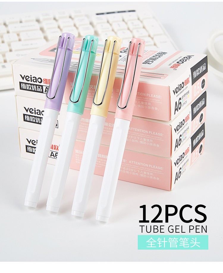 Vio candy-colored fountain Pen 0.5mm A6 neutral student pen, full needle tip, fresh and light signature pen pic 3