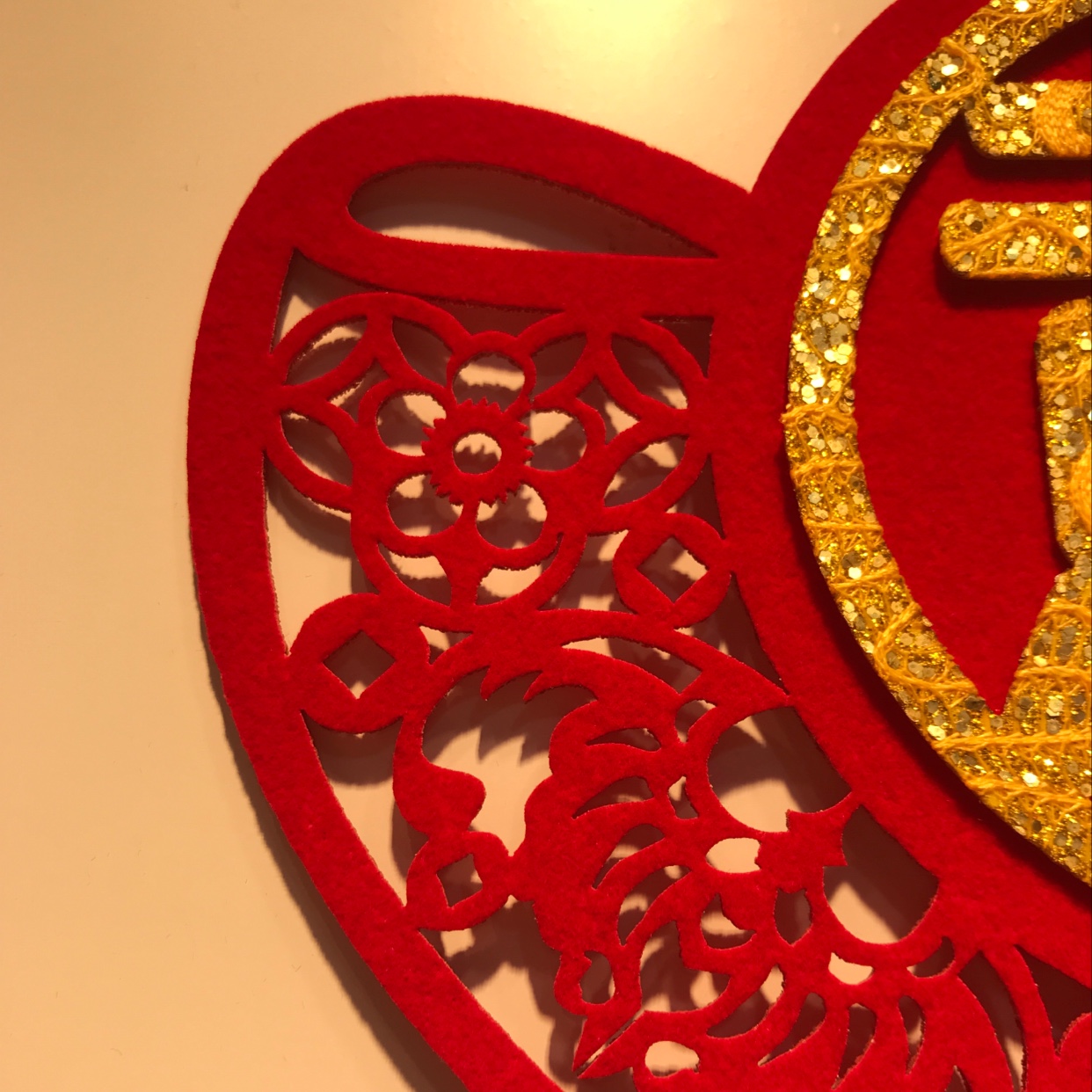 结婚喜字春节福字门贴福贴背景挂件绒面雕刻对联元宝对联产品图