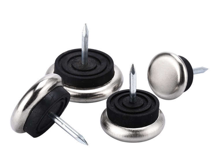 Metal sole felt foot nails come with self-tapping screw foot pads Table and chair muffled foot pads anti-scratch reinforcement foot nails