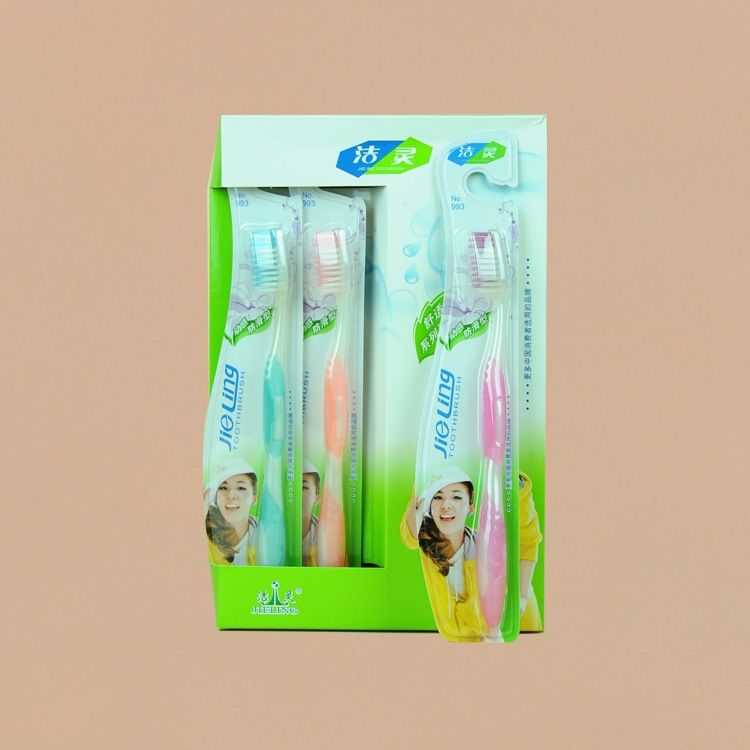 牙刷批发 洁灵993（30支/盒）精包装成人软毛牙刷 尾货处理