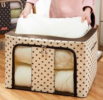 Steel frame cotton and linen storage box Oxford cloth organizer cotton quilt storage box Folding wardrobe cloth oversized storage bag