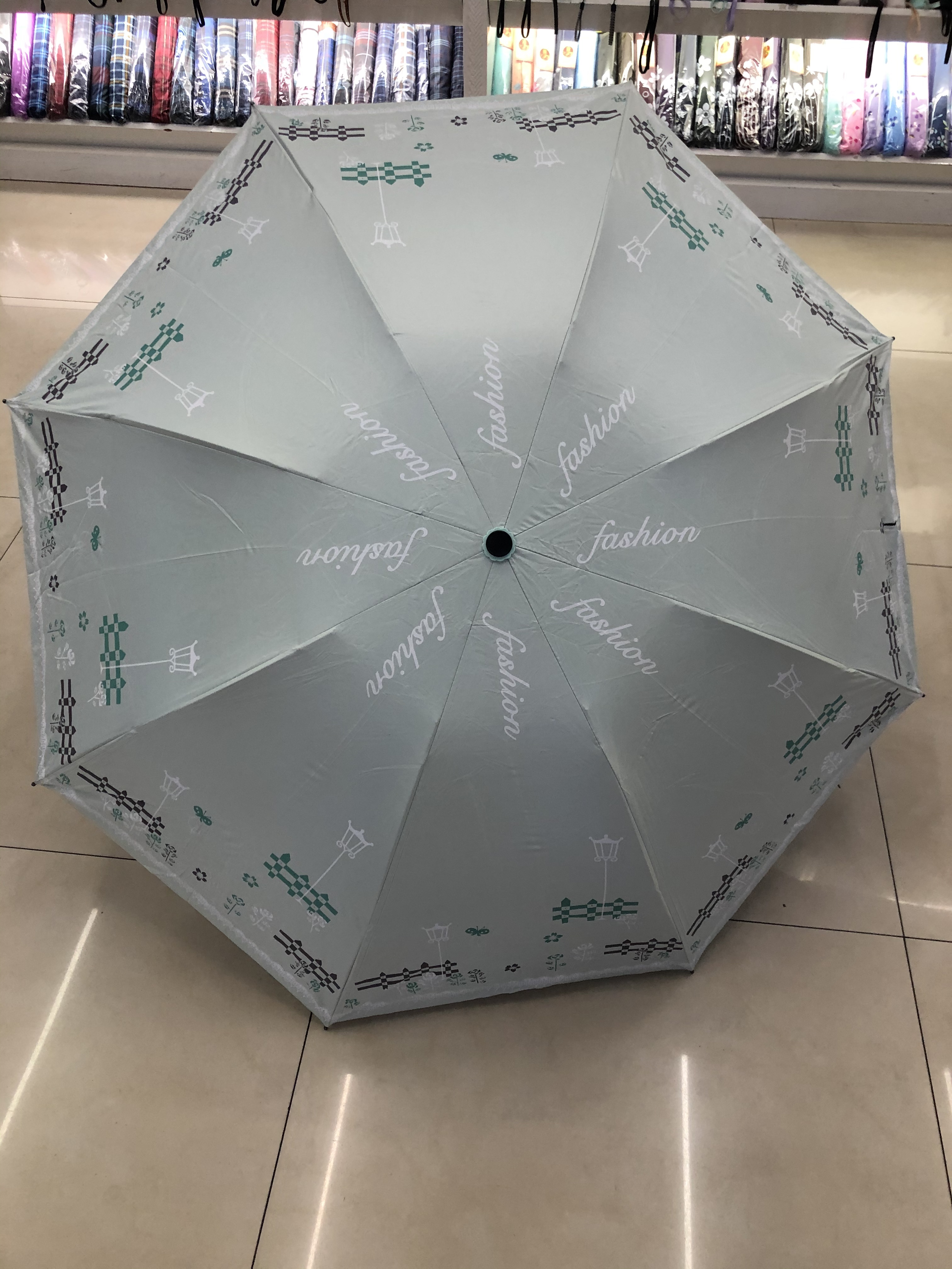 Three Sections Vinyl Umbrella Specification drawing