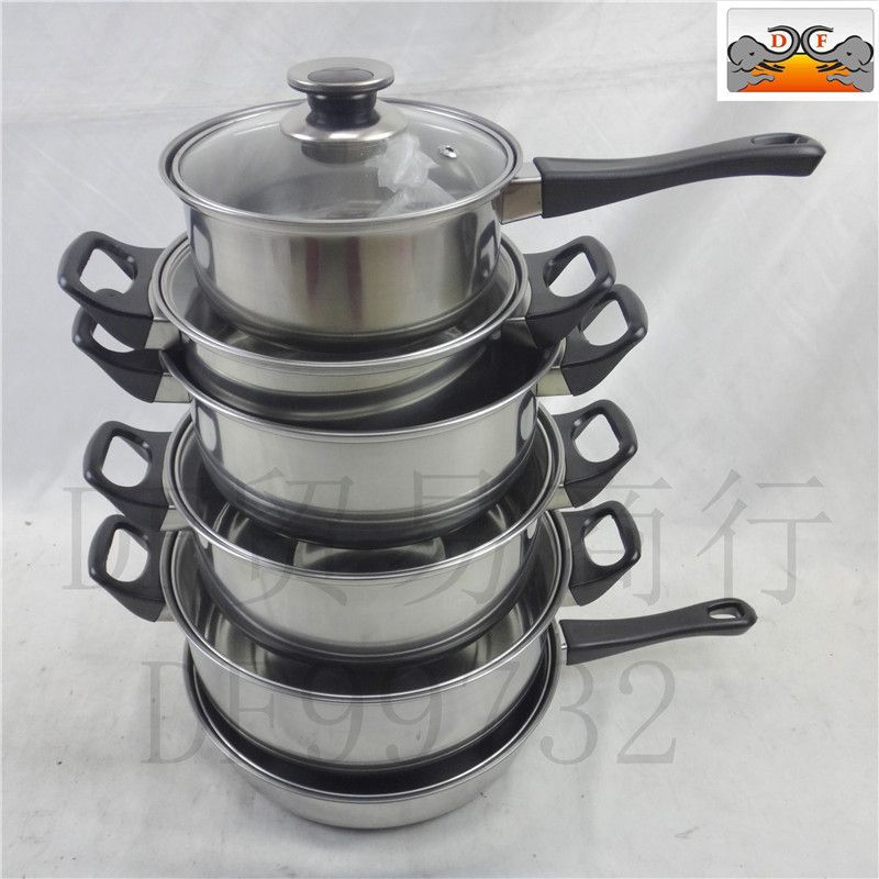 DF99732 Bulk 12-piece pan set with magnetic cladding 12-piece pan set export DF TRADING HOUSE