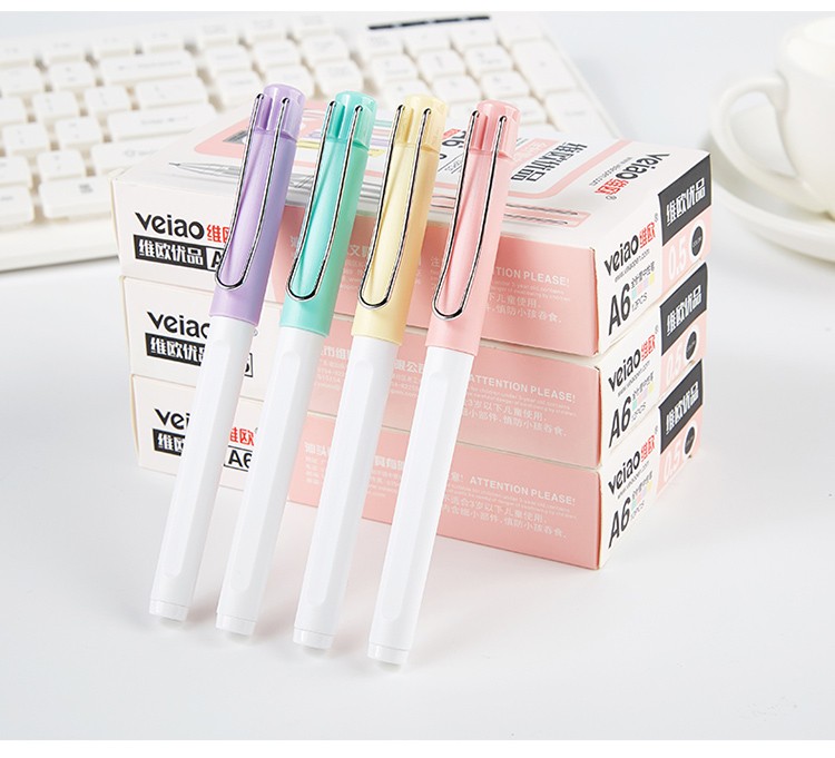 Vio candy-colored fountain Pen 0.5mm A6 neutral student pen, full needle tip, fresh and light signature pen pic 13