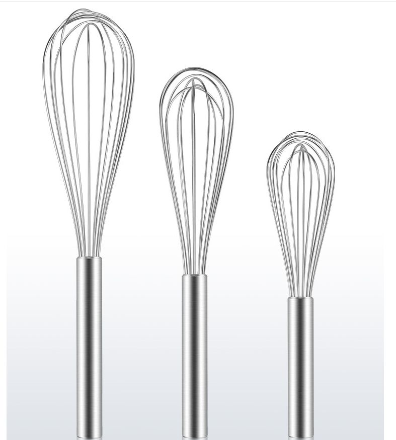 3 Pack Stainless Steel Whisks 8"+10"+12" for export only