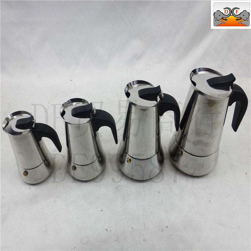 DF99587 Potbelly coffee maker Household spatterproof valve Moka Pot Stainless Steel Office espresso pot Thickened double brewed pot DF TRADING HOUSE thumbnail