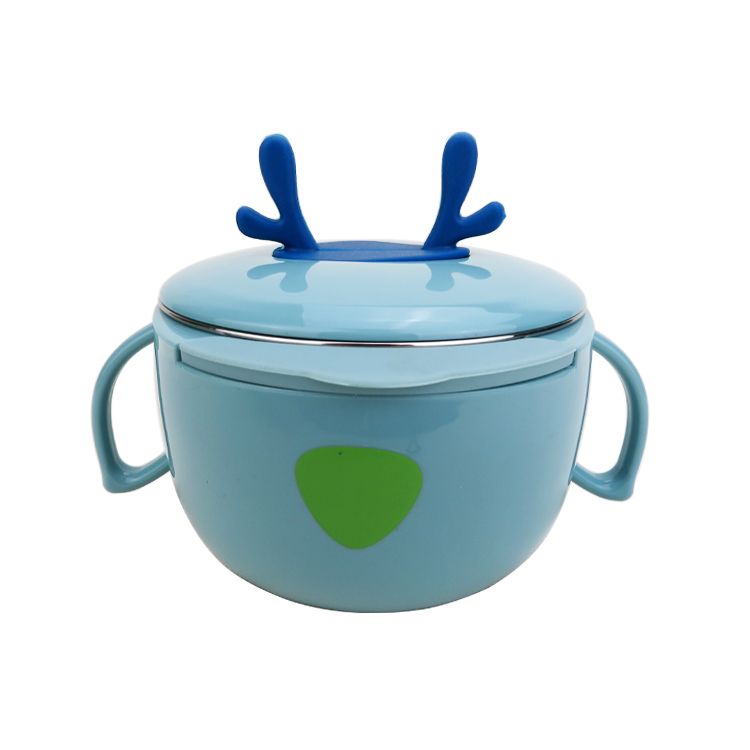 The inner liner of the children's creative bowl is made of 304 food-grade safe material, which is heat-resistant and anti-slip. It is cartoonish, cute and portable