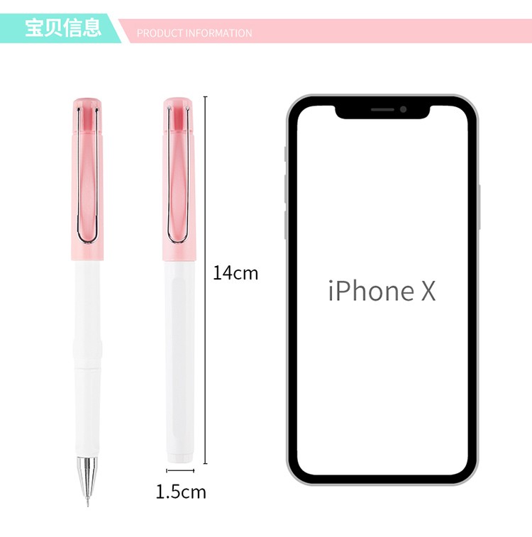 Vio candy-colored fountain Pen 0.5mm A6 neutral student pen, full needle tip, fresh and light signature pen pic 4