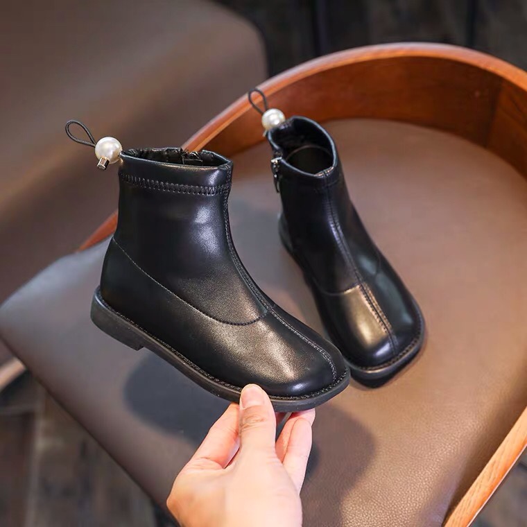 Girl's Martin boots autumn new fashion versatile ankle boot leather children's boots spring and autumn single boot trend thumbnail