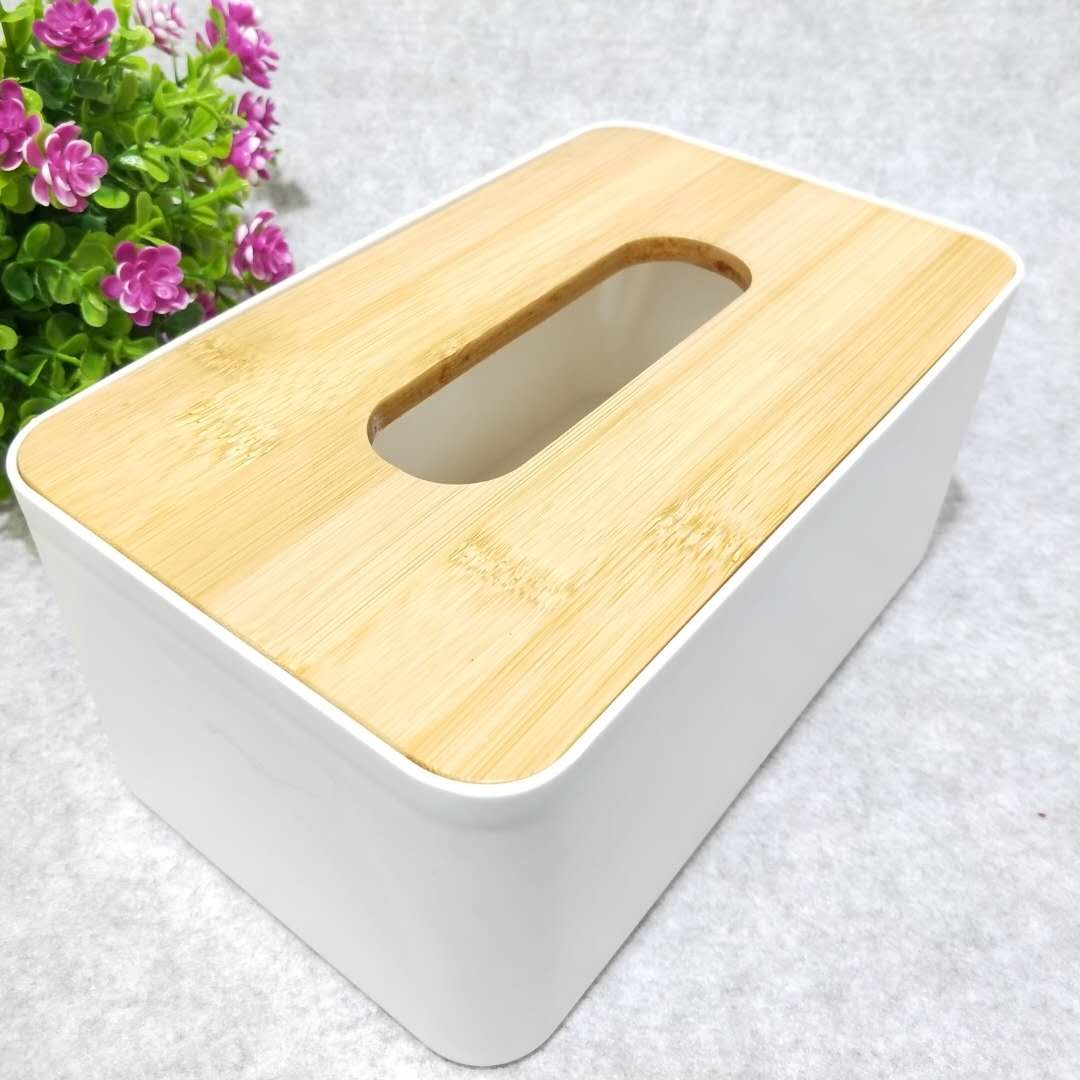 厂家直销天然环保竹盖纸巾盒产品图