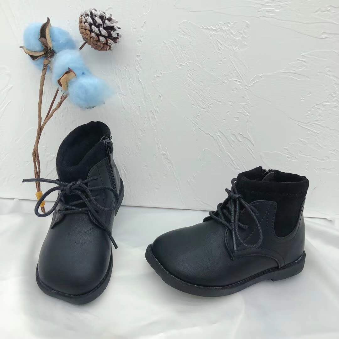 New Baby Girl ankle boot black fashion baby Princess single boot thumbnail