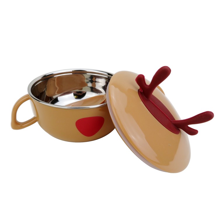 The inner liner of the children's creative bowl is made of 304 food-grade safe material, which is heat-resistant and anti-slip. It is cartoonish, cute and portable detail image 16