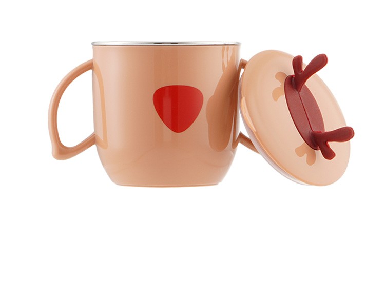 The stainless steel inner liner of the children's creative cup is made of 304 food-grade safety material, which is heat-resistant, anti-slip and cartoonish cute detail image 5