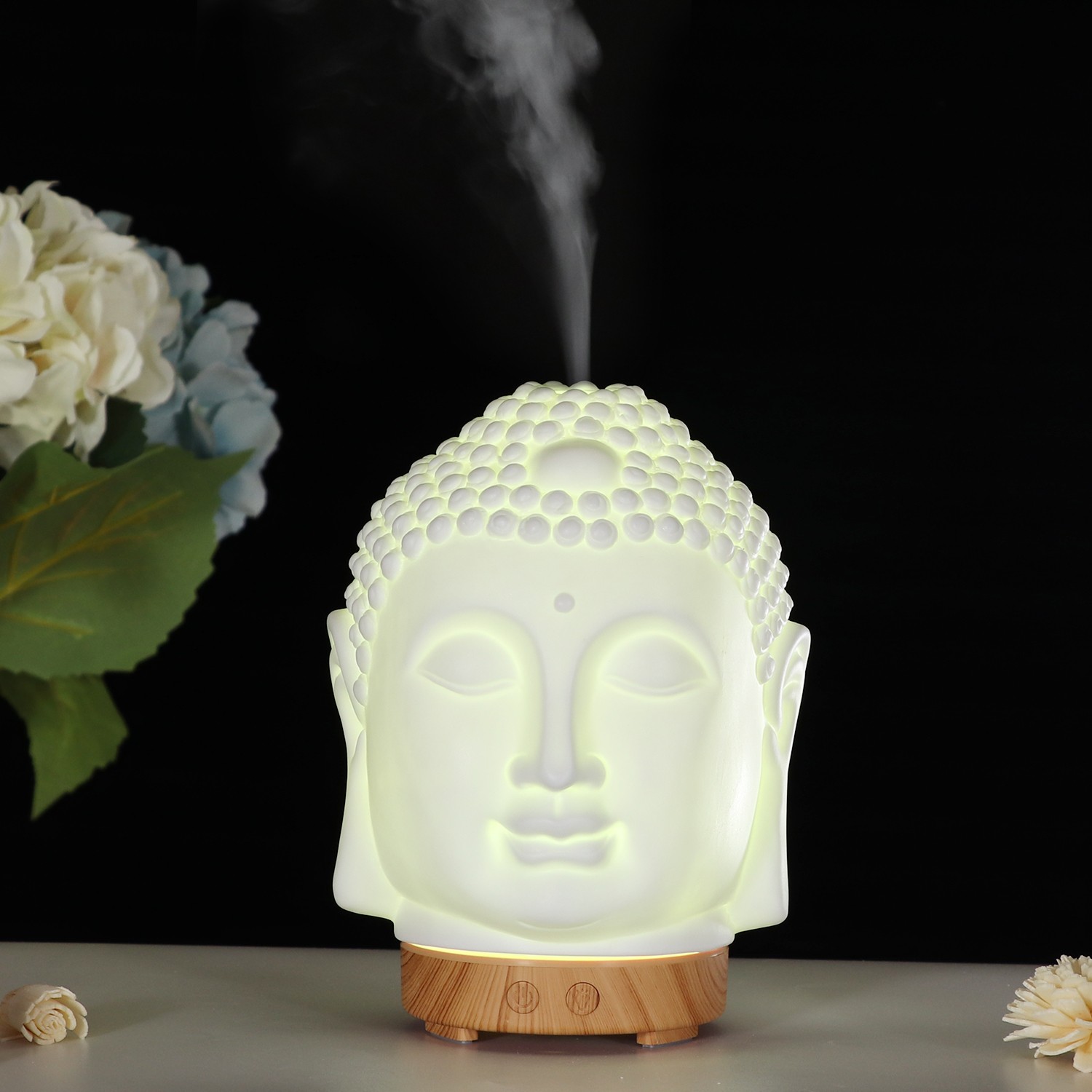 Amazon's best-selling ceramic aroma diffuser humidifier with seven-color lights and ultrasonic atomization can add essential oils detail image 4