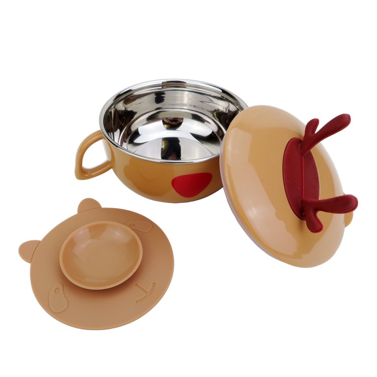 The inner liner of the children's creative bowl is made of 304 food-grade safe material, which is heat-resistant and anti-slip. It is cartoonish, cute and portable detail image 17
