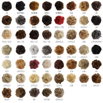 High-temperature silk wig, European and American updo, messy hair bands, fluffy bun hairstyle detail image 4