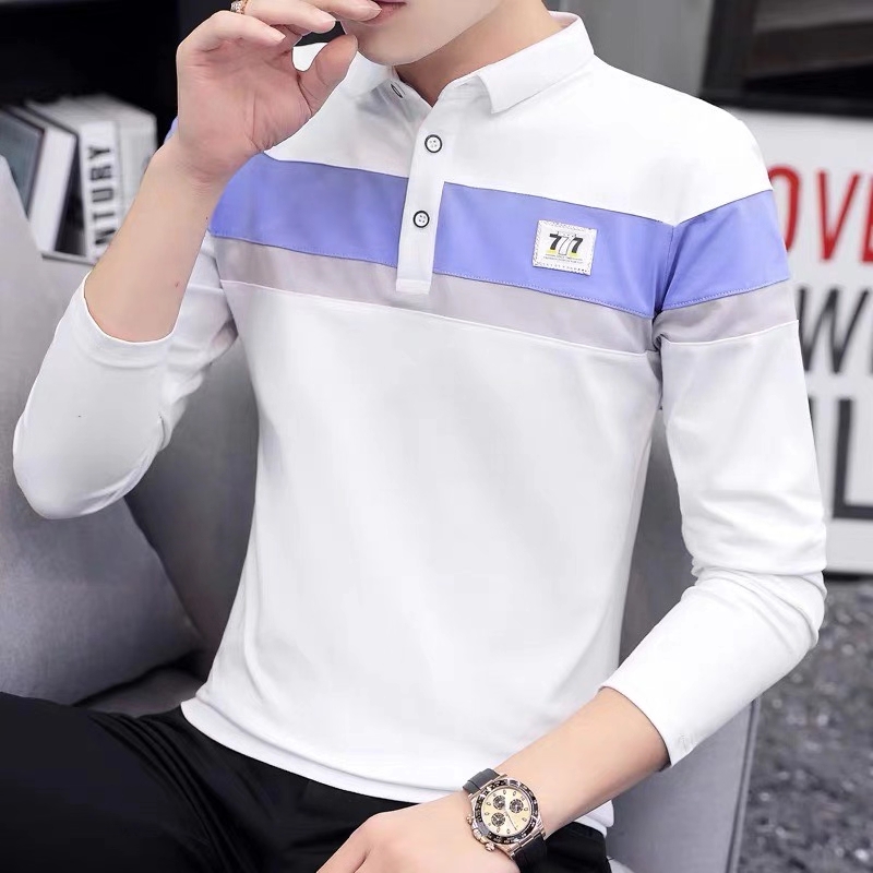 青少年时尚翻领长袖polo衫6610#。详情图7