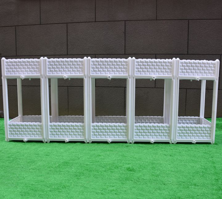Vegetable planting box, rooftop garden, square plastic combination flower box, outdoor balcony vegetable growing box Application Scenario
