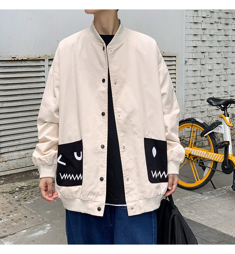 Baseball collar jacket, Hong Kong-style jacket, Japanese style trendy male student jacket, outdoor couple style, suitable for both men and women to wear detail image 17