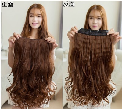 Simulated wig pieces, one-piece hair extension pieces, long curly hair pieces, seamless thickened hair pieces detail image 2