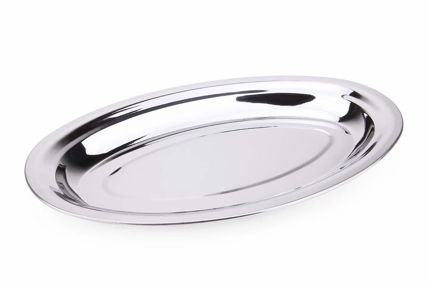 Stainless Steel Non-Magnetic Egg-Shaped Plate, Fish Plate, Oval Plate Application Scenario