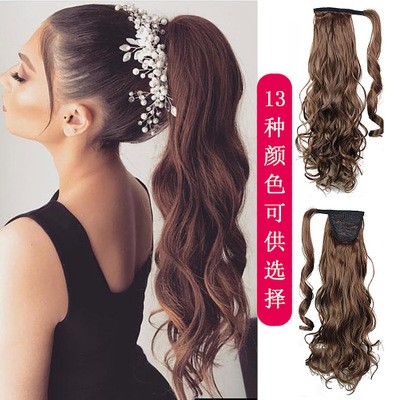 Tie, curly hair, ponytail tie, ponytail wig, hair extension, ladies' tie detail image 2