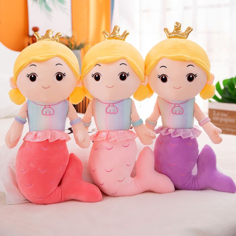 Mermaid throw pillow doll cute bed plush toy Princess child girl doll girl super cute