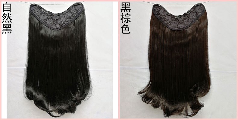U-shaped wig pieces, one-piece seamless V-shaped pear blossom hair extensions, and synthetic fiber clips detail image 4