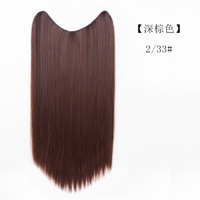 New V-shaped wig pieces, U-shaped one-piece clip hair extension, half head cover for women, invisible and seamless hair extension detail image 5