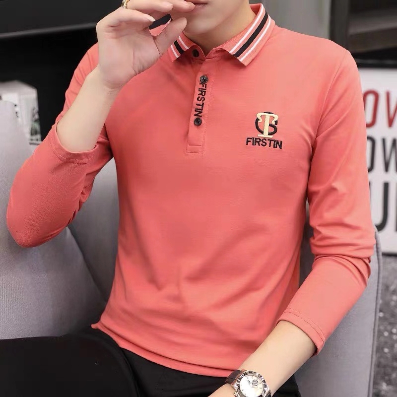 青少年时尚翻领长袖polo衫6613#。