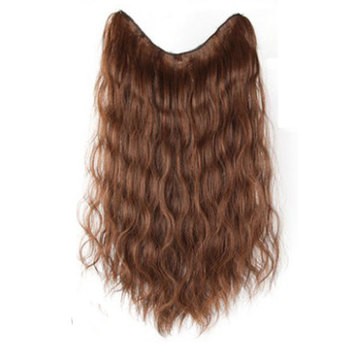 V-shaped wig pieces, women's water ripple one-piece curly hair pieces, seamless and fluffy detail image 4