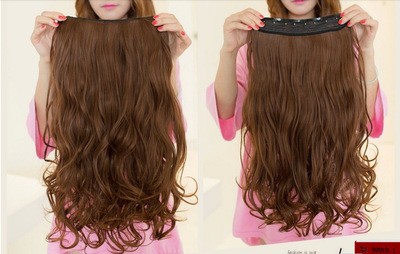 Simulated wig pieces, one-piece hair extension pieces, long curly hair pieces, seamless thickened hair pieces detail image 5