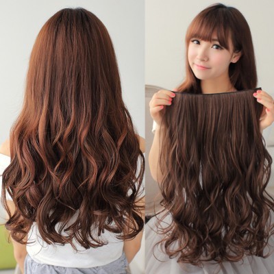 Simulated wig pieces, one-piece hair extension pieces, long curly hair pieces, seamless thickened hair pieces detail image 1