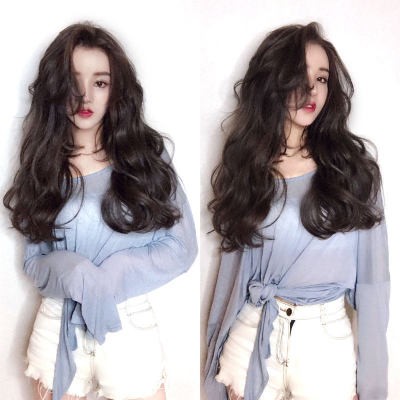 U-shaped wig for women, long curly hair with invisible and seamless hair extensions detail image 4