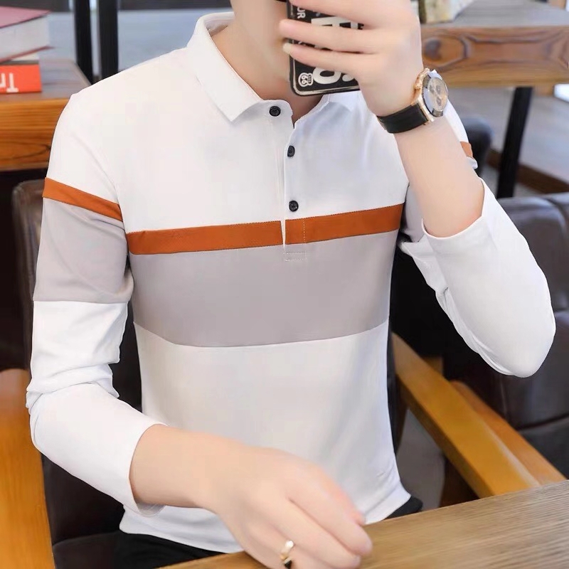 青少年时尚翻领长袖polo衫6617#。详情图6