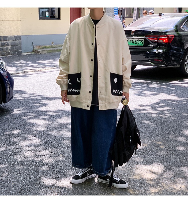 Baseball collar jacket, Hong Kong-style jacket, Japanese style trendy male student jacket, outdoor couple style, suitable for both men and women to wear detail image 20