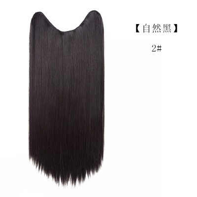 New V-shaped wig pieces, U-shaped one-piece clip hair extension, half head cover for women, invisible and seamless hair extension detail image 2