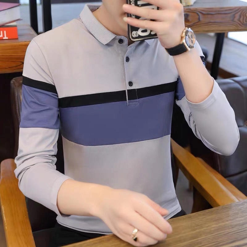 青少年时尚翻领长袖polo衫6617#。详情图8