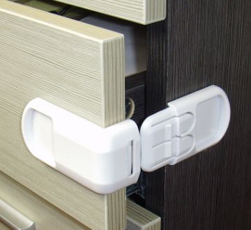宝宝安全锁 抽屉锁 双按钮直角锁 儿童安全防护用品锁扣