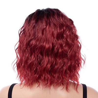European and American wigs are divided into gradient color synthetic fiber curly short wig covers detail image 5